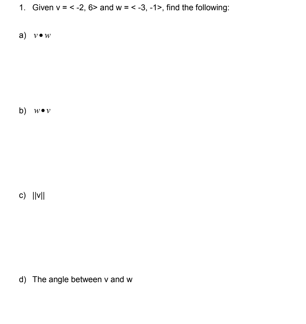 a) vow b) wov C) \"V\" d) The angle between v and