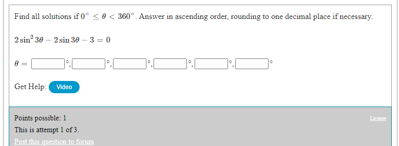 Fmd all solutions if 00 9 < 3600. Answer in ascending order: