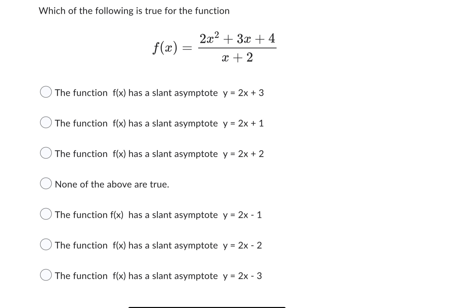 This is a Mathematical question. Thank you so much! Which of the