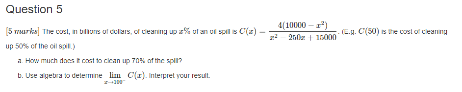 of dollars, of cleaning up % of an oil spill is C()