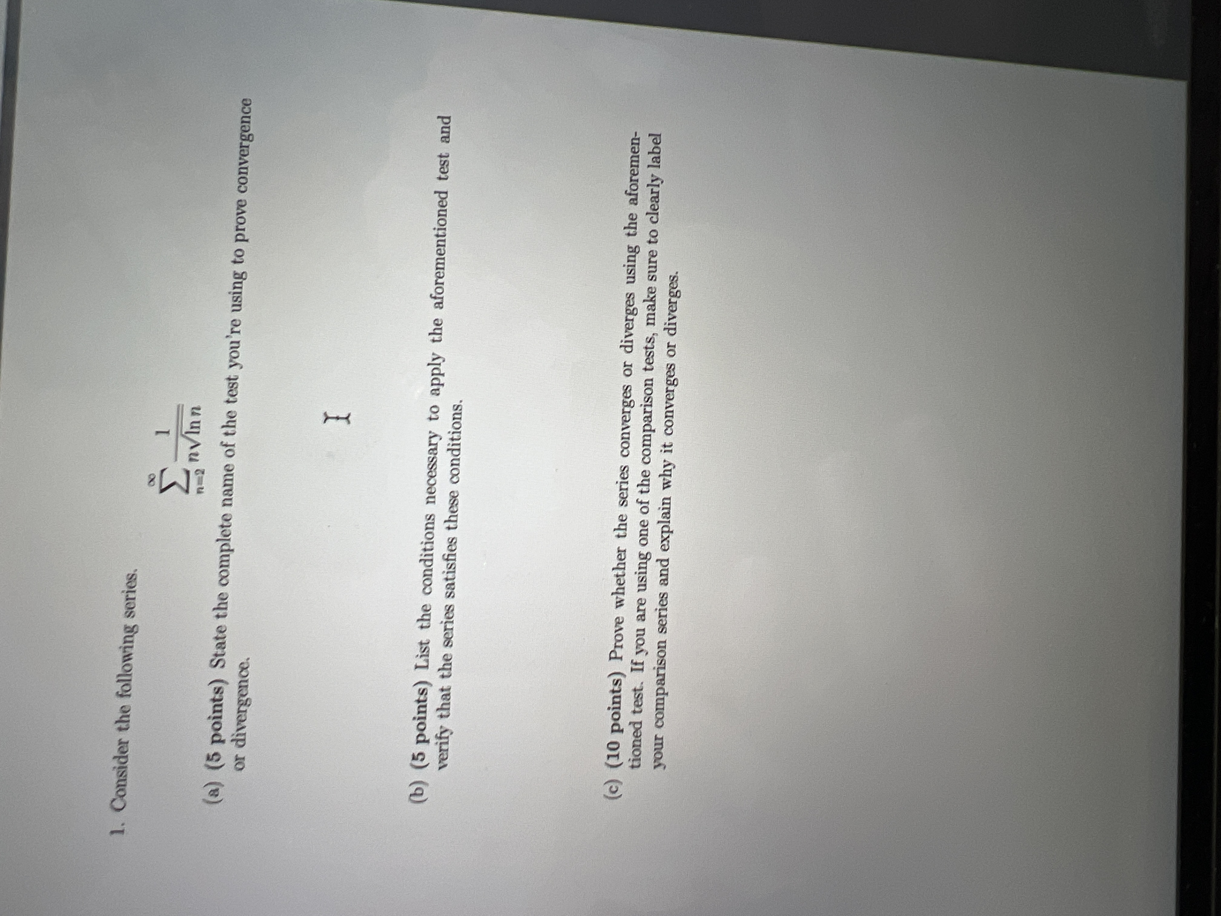 Please complete all the parts with full answer 1. Consider the following