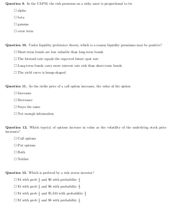 Hi, I would like to get some help with these multiple choice