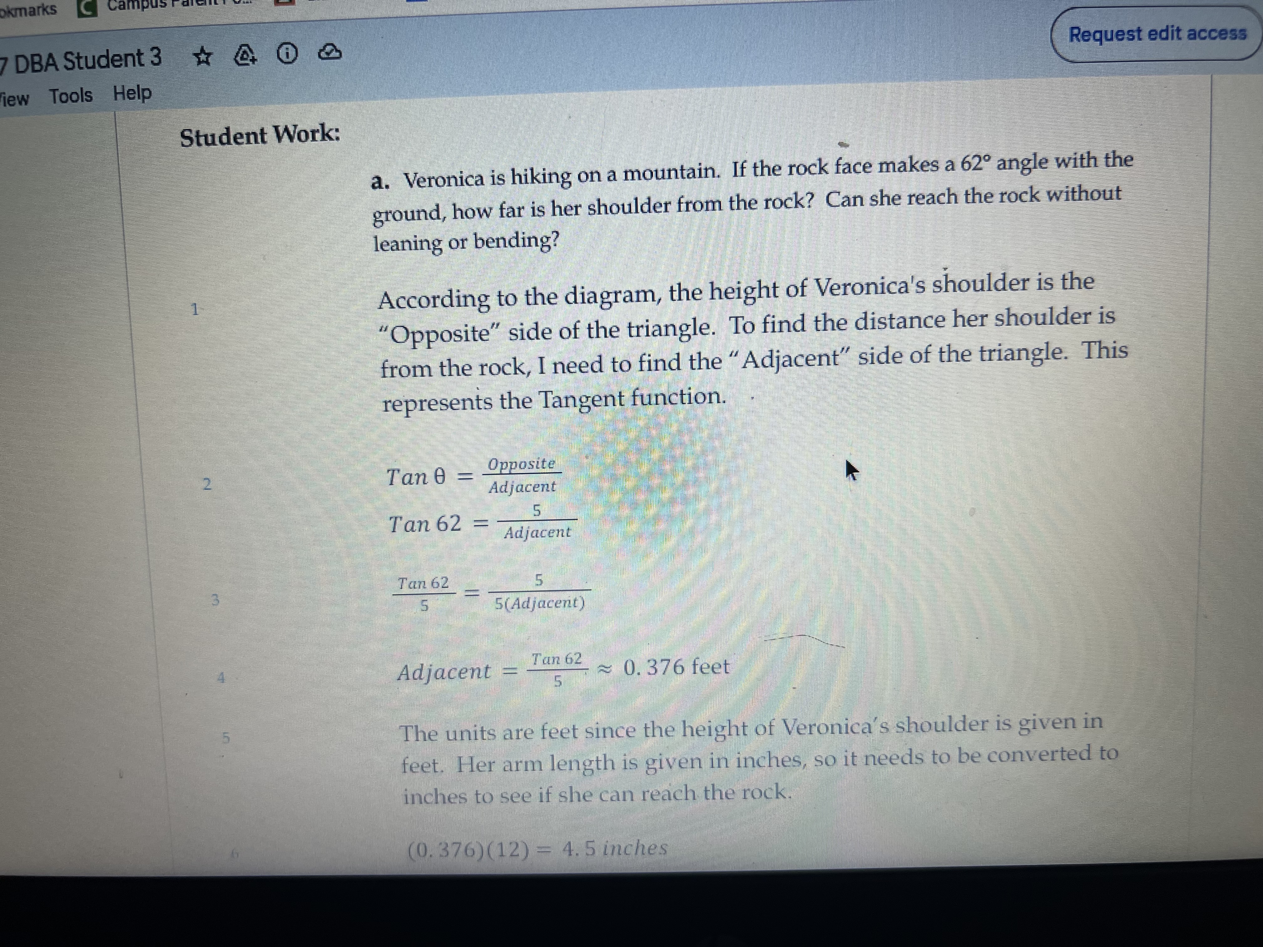 statue. If she stands on a hill 120 feet from the statue