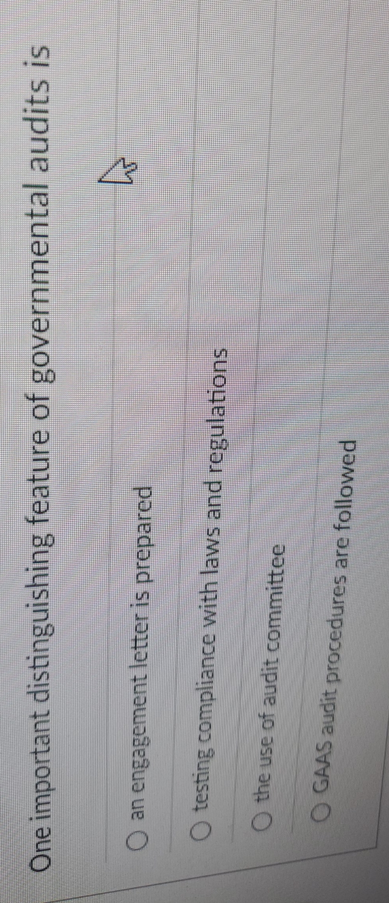 please answer the question. thank you One important distinguishing feature of governmental