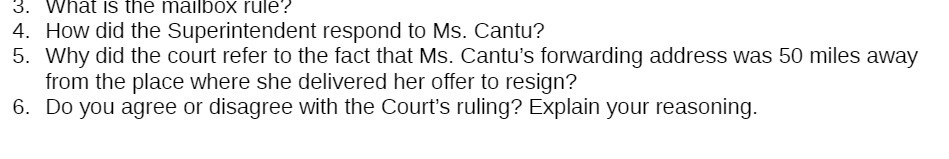 the Superintendent respond to MS . Cantu ? 5 . Why did