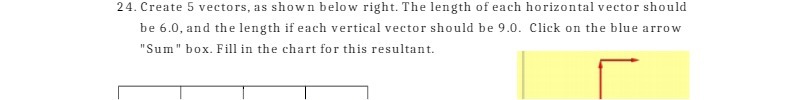 each horizontal vector should be 6.0, and the length if each vertical