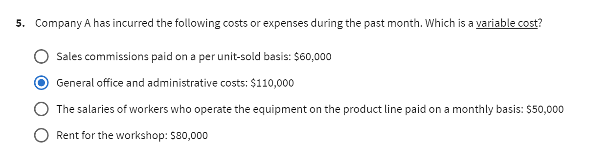 who operate the equipment on the product line paid on a monthly