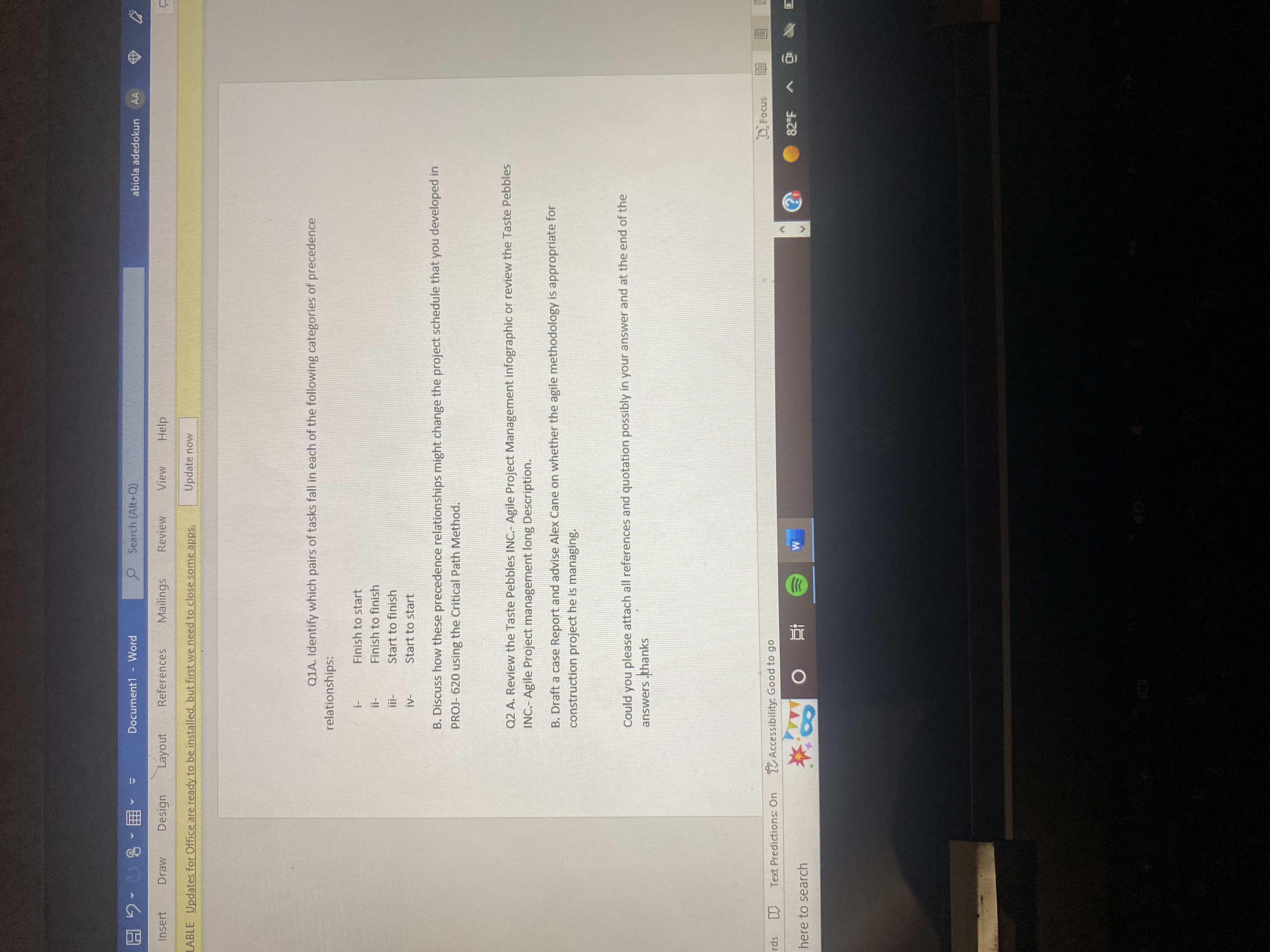 Layout References Mailings Review View Help ABLE Updates for Office are ready