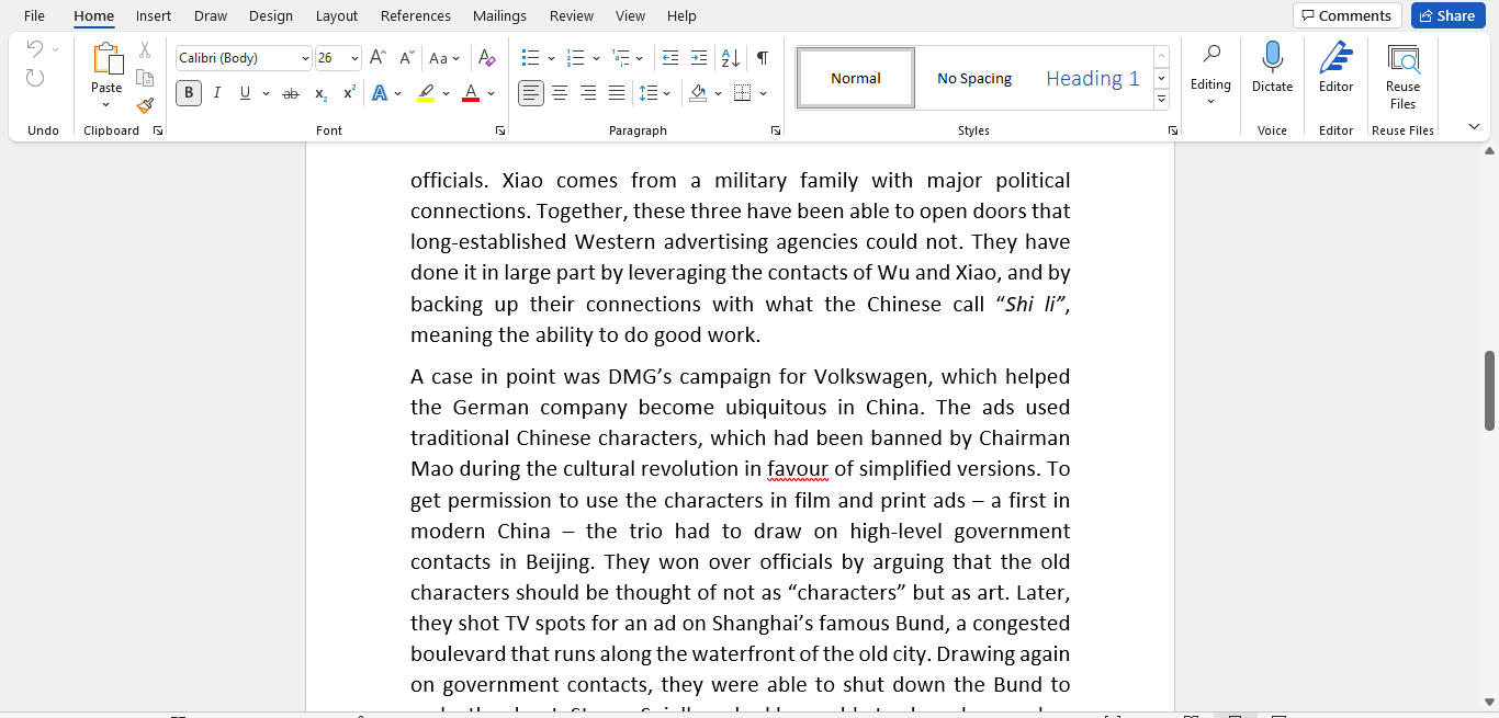 File Home Insert Draw Design Layout References Mailings Review View Help