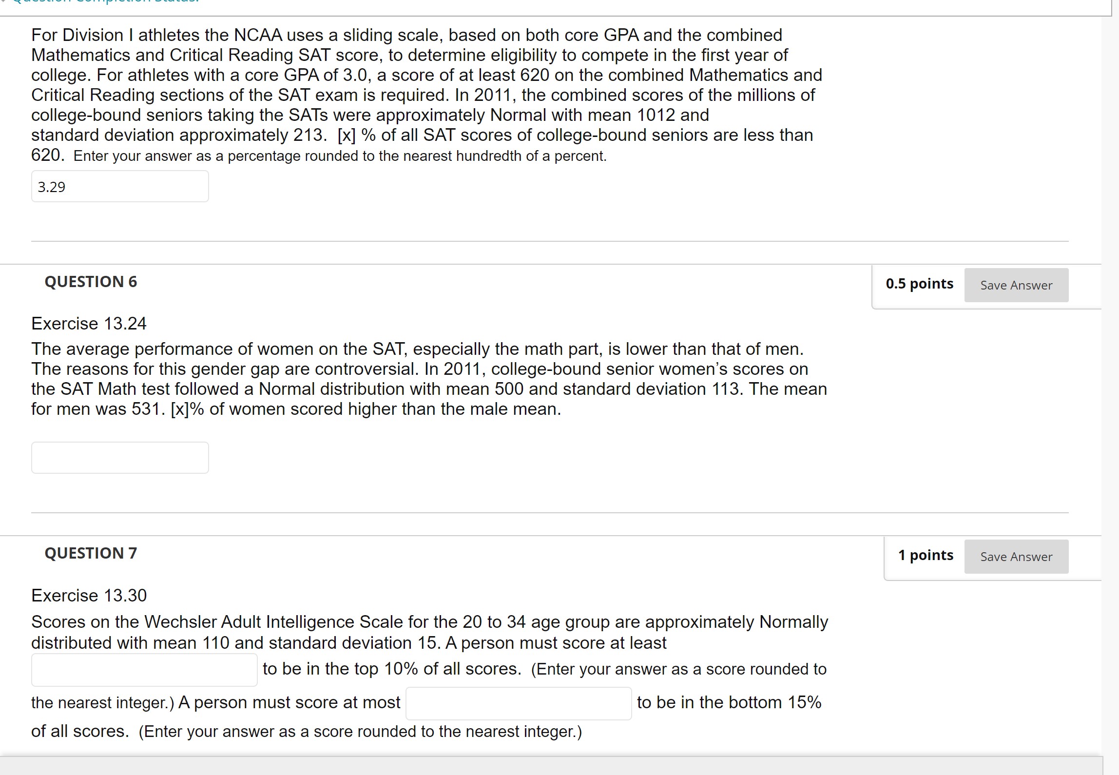 For athletes with a core GPA of 3.0, a score of at