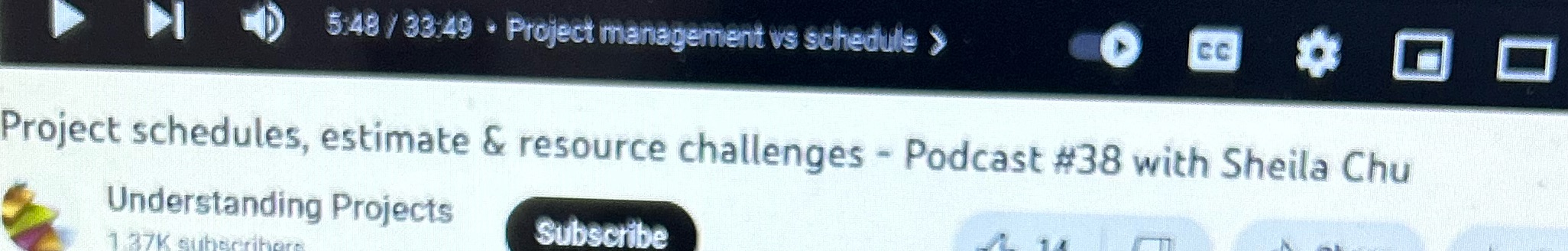  5:48 / 33:49 . Project management vs schedule } CC O
