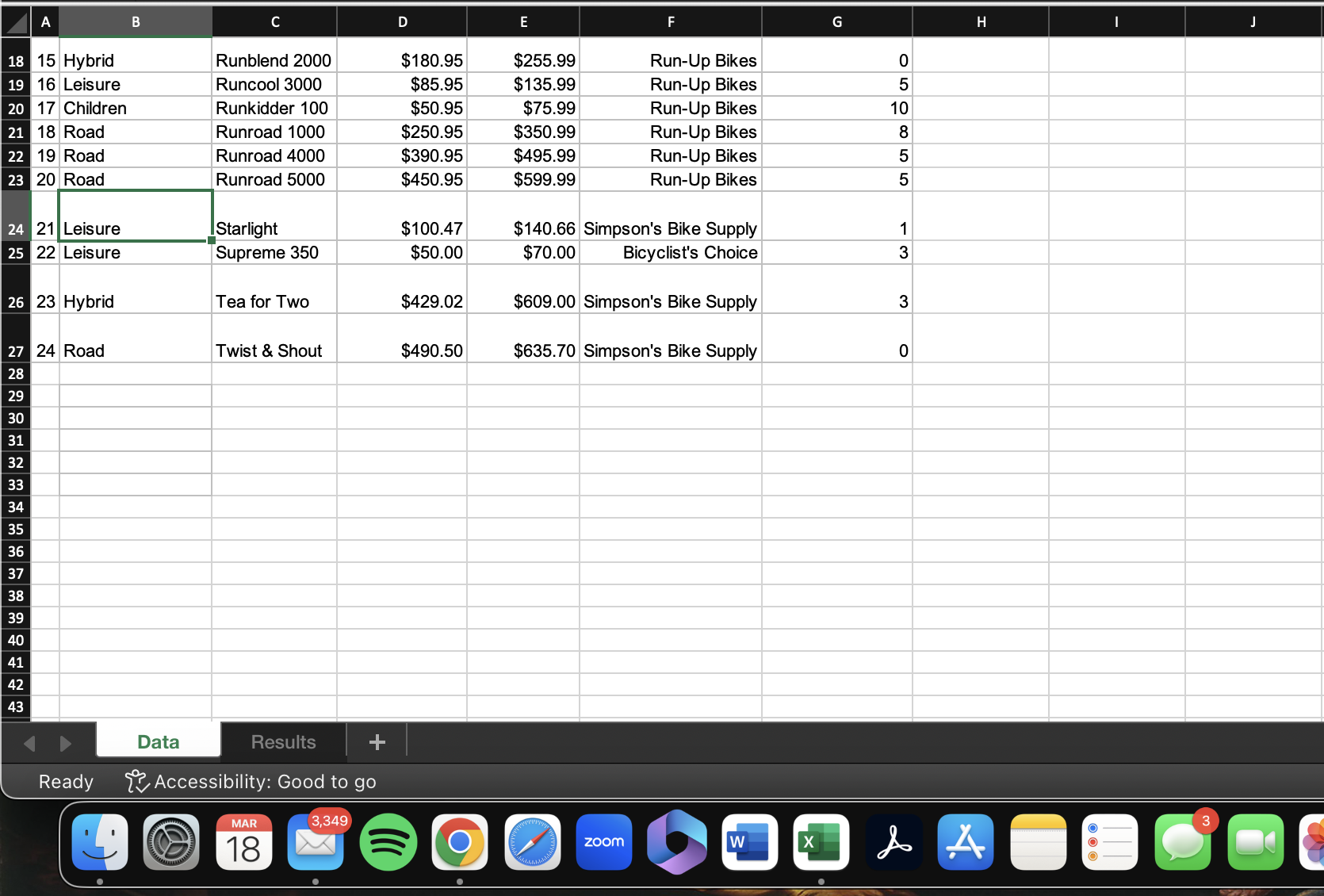 a cost greater than $100. Create a button to run this macro