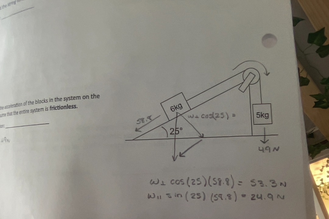 previous problem. Tension: 11. Find the acceleration of the blocks in the