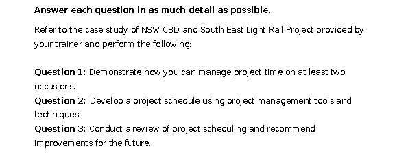  Answer each question in as much detail as possible. Refer to