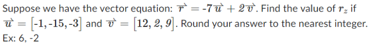 Find the value of r, if u = -1, -15, -3 and
