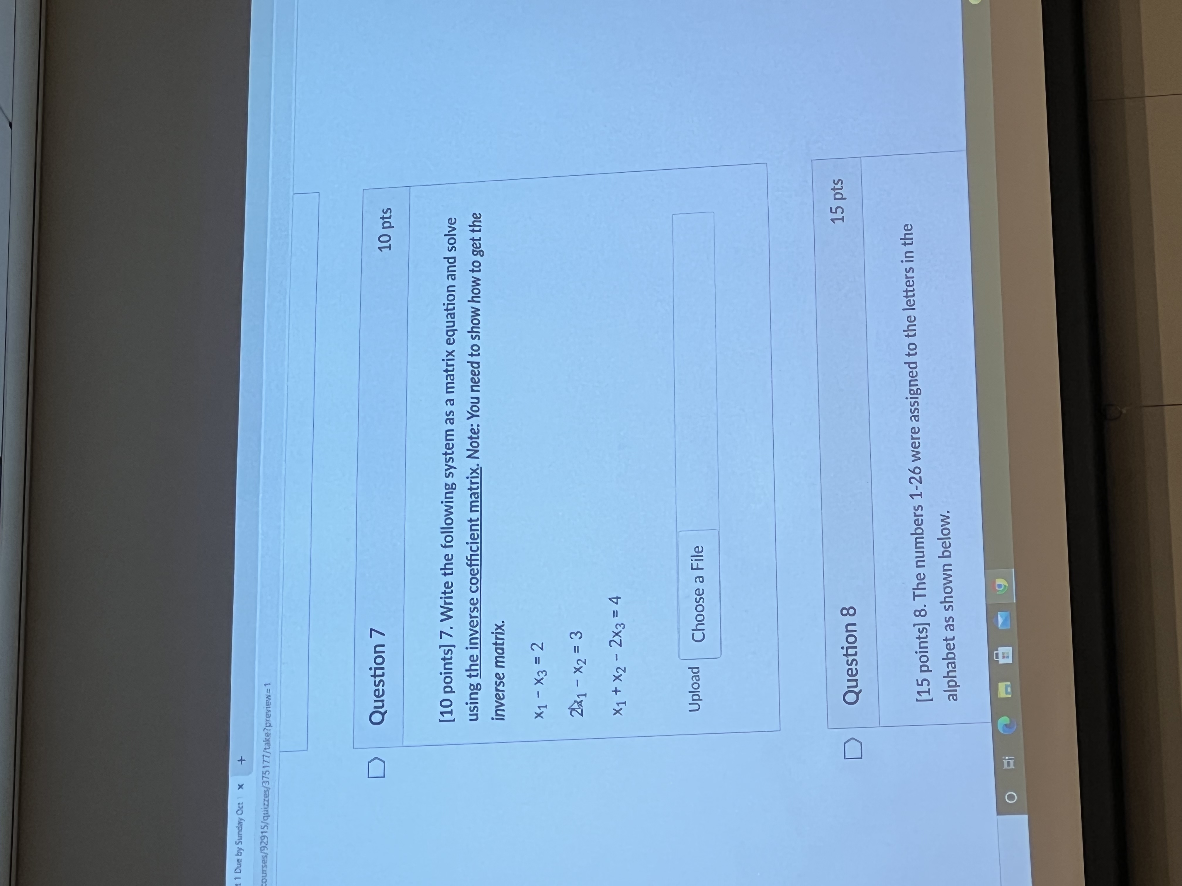 Report Settings Upload Choose a File D Question 2 10 pts [10