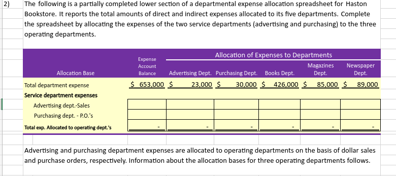 Help me with the equations to get answers please 2) The following