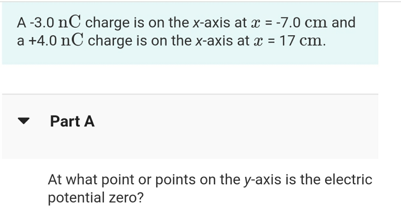 explain please A -3.0 nC charge is on the xaxis at :1: