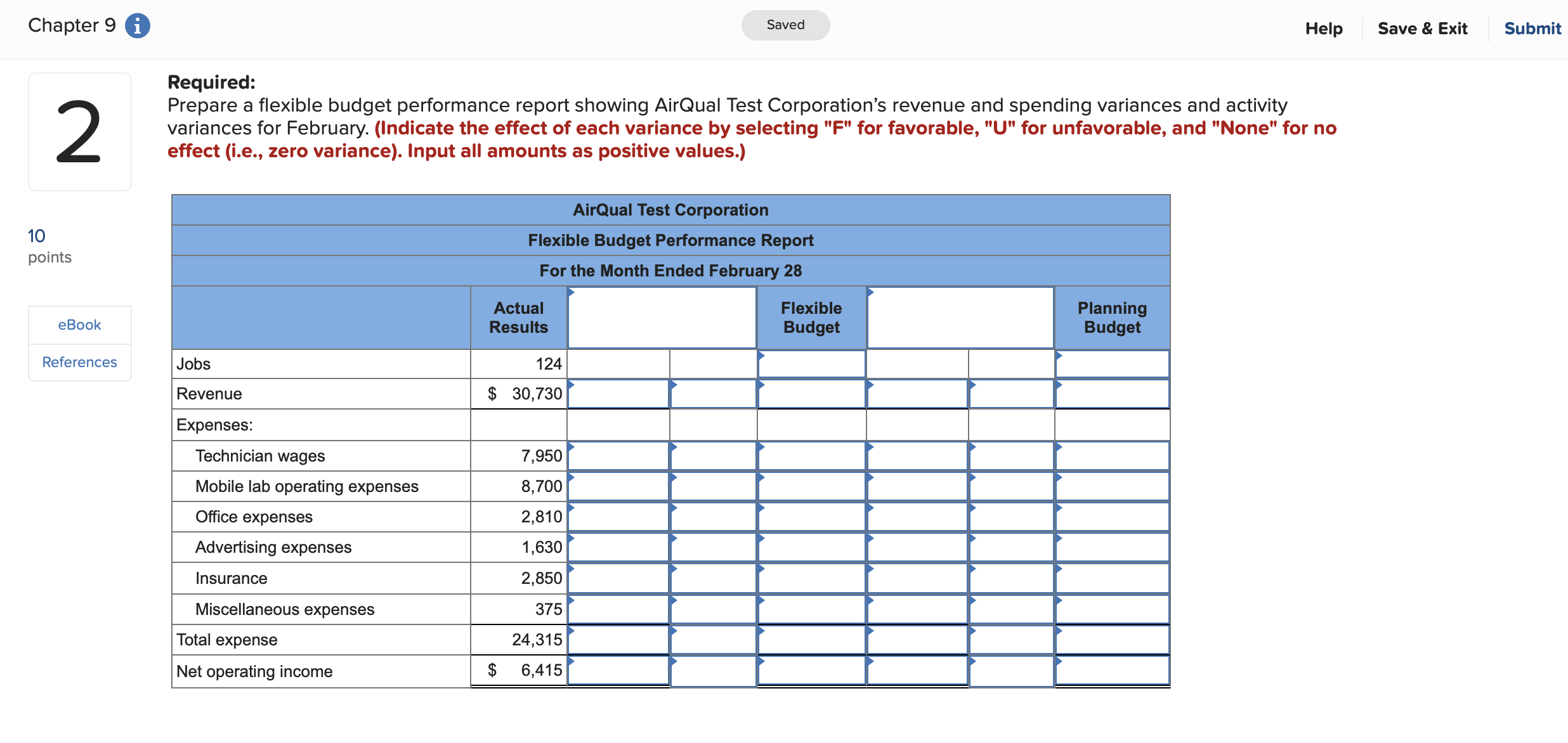 company that measures its output based on the number of customers served.