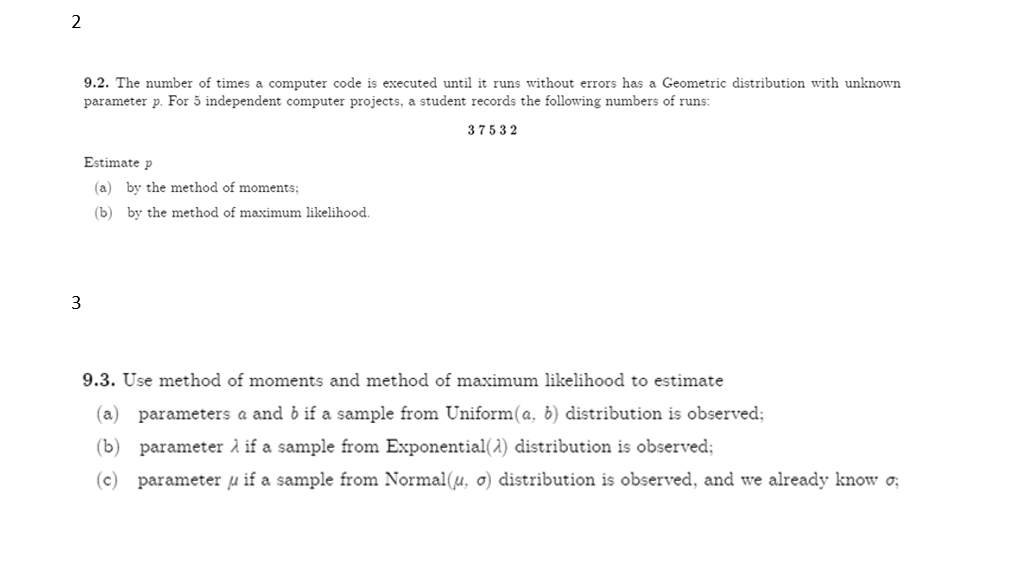 3, 3, 3, 3, 3, 7,7, 7 drawn from a discrete distribution