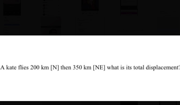 A kate flies 200 km [NJ then 350 km [NE] what is