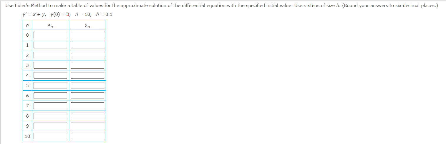 approximate solution of the differential equation with the specified initial value. Use