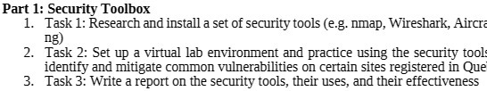 Part 1: Security Toolbox 1. Task 1: Research and install a