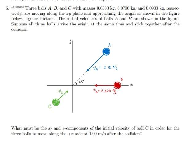 to the right (towards +r-axis) and whose engine is turned off and