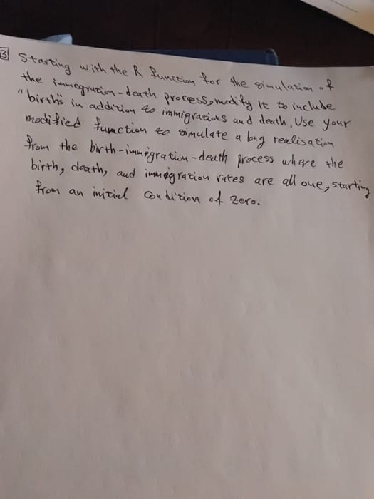 the state space is irreducible. 2. Show that the Markov chain is