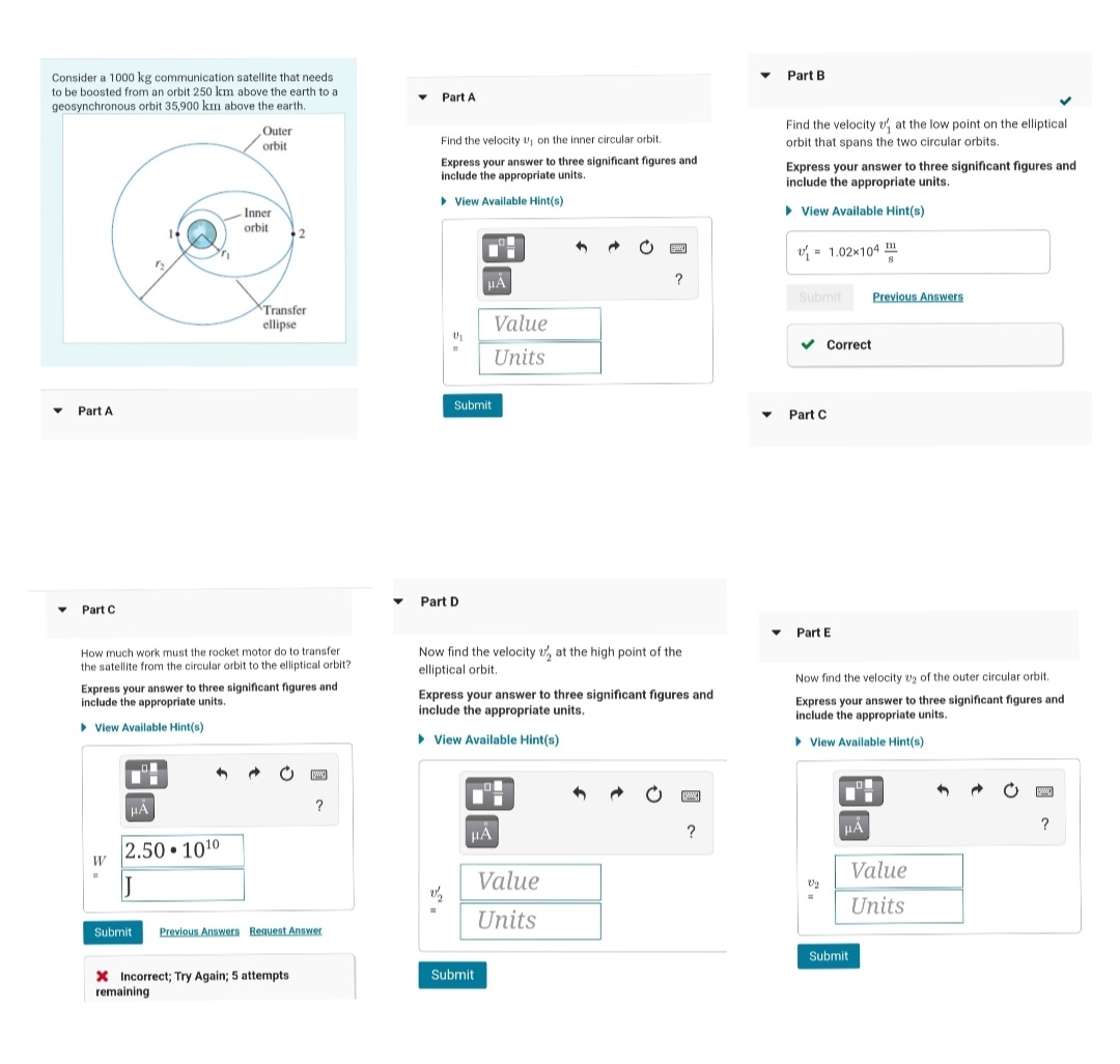 please solve part A, C, D, and E Consider a 1000 kg