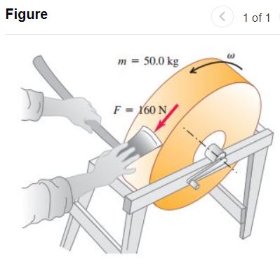 A grindstone in the shape of a solid disk with diameter 0.520