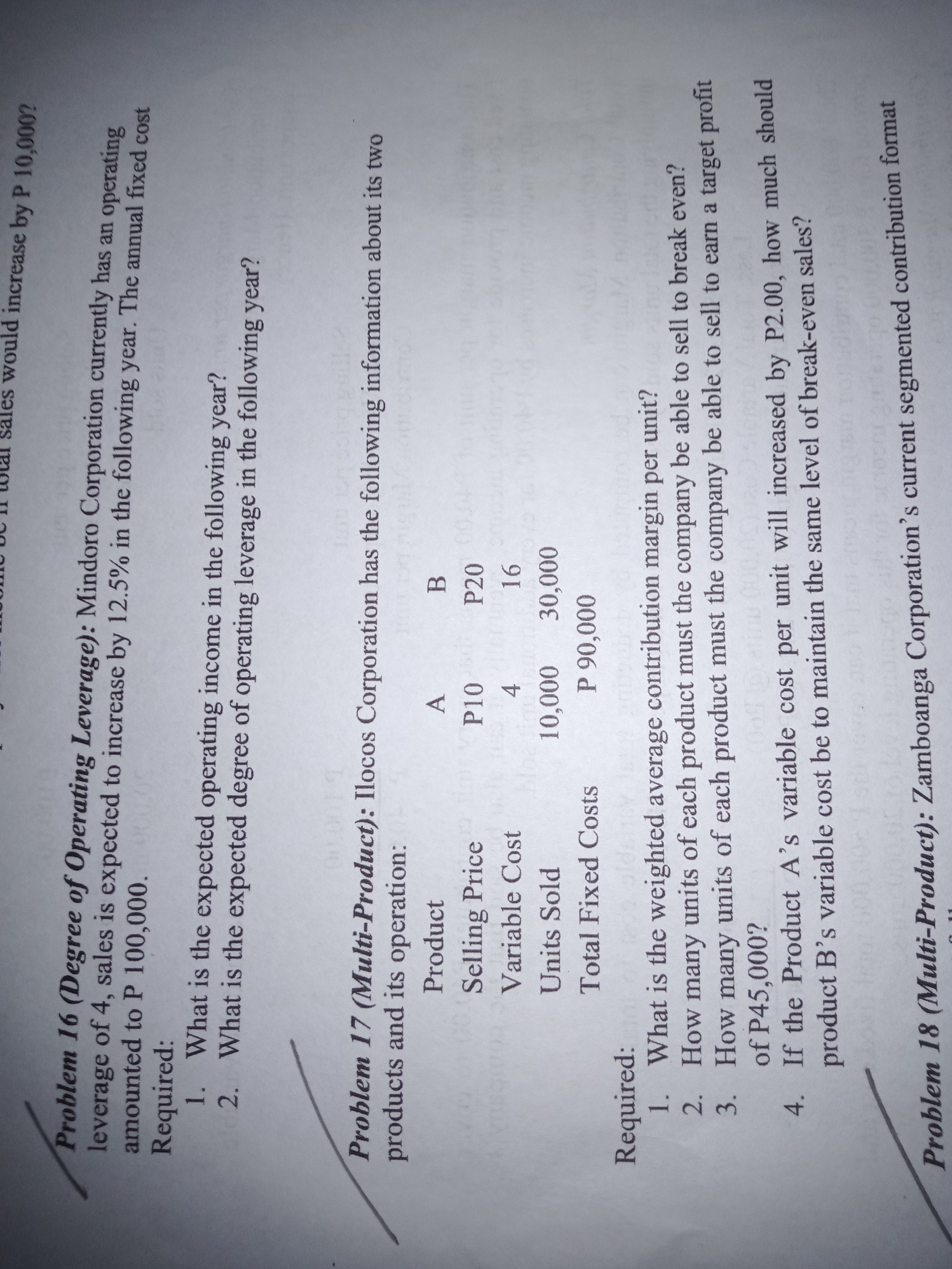answer the following with solution ales would increase by P 10,0002