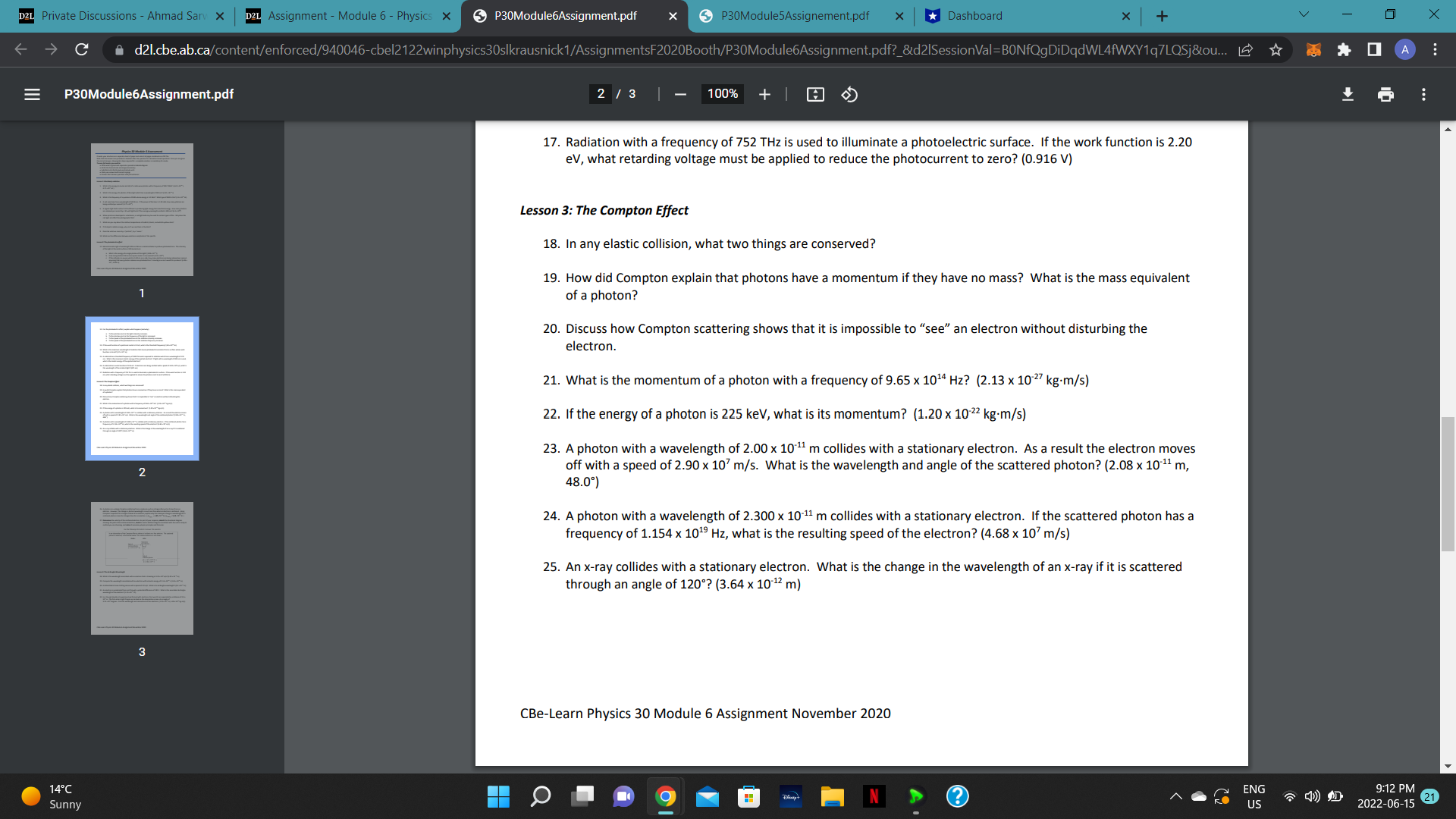 - Physics X P30Module6Assignment.pdf X P30Module5Assignement.pdf Dashboard X + V X C