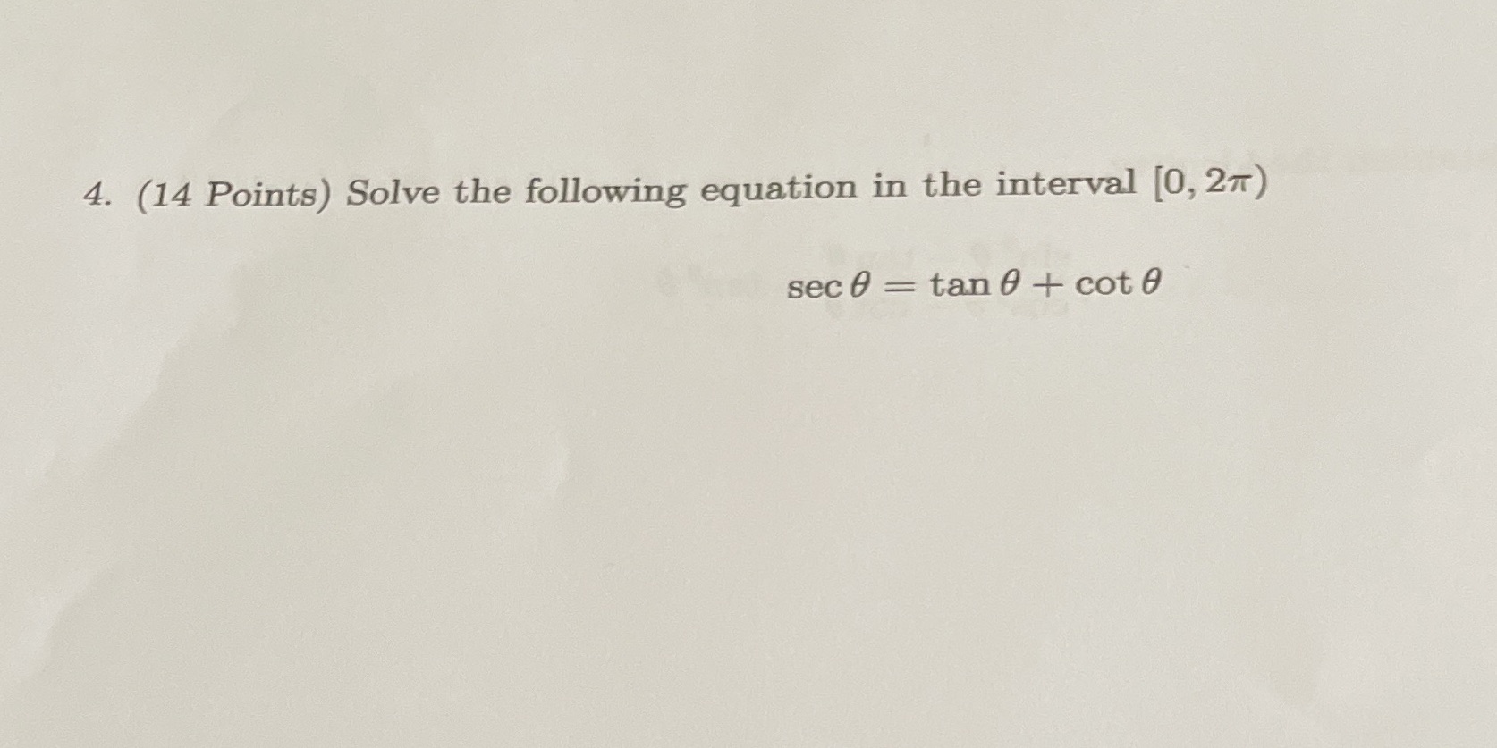 How do I get the formula? 4. (14 Points) Solve the following