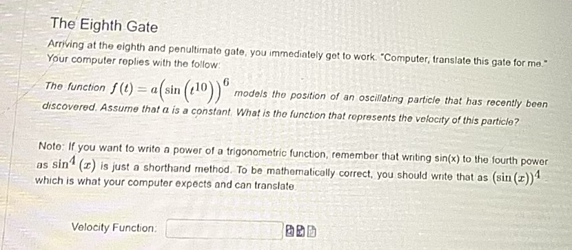 The Eighth Gate Arriving at the eighth and penultimate gate, you