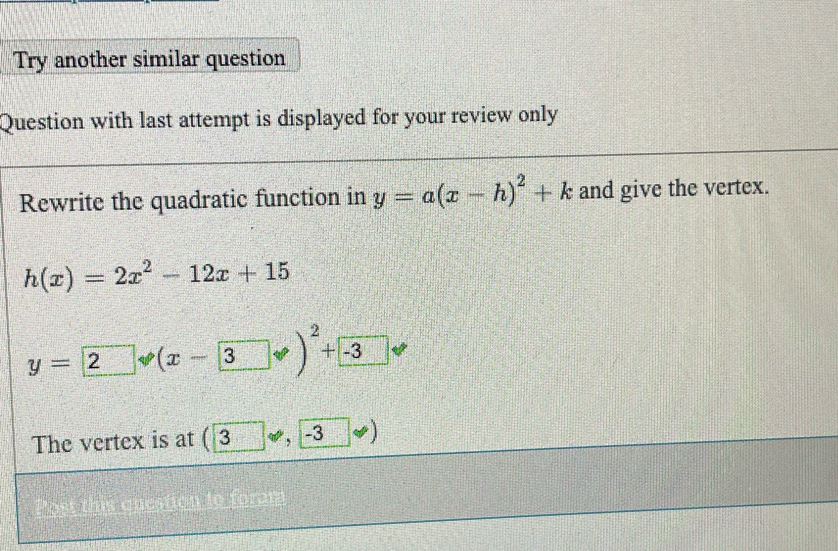 The steps to solving this problem Try another similar question Question with