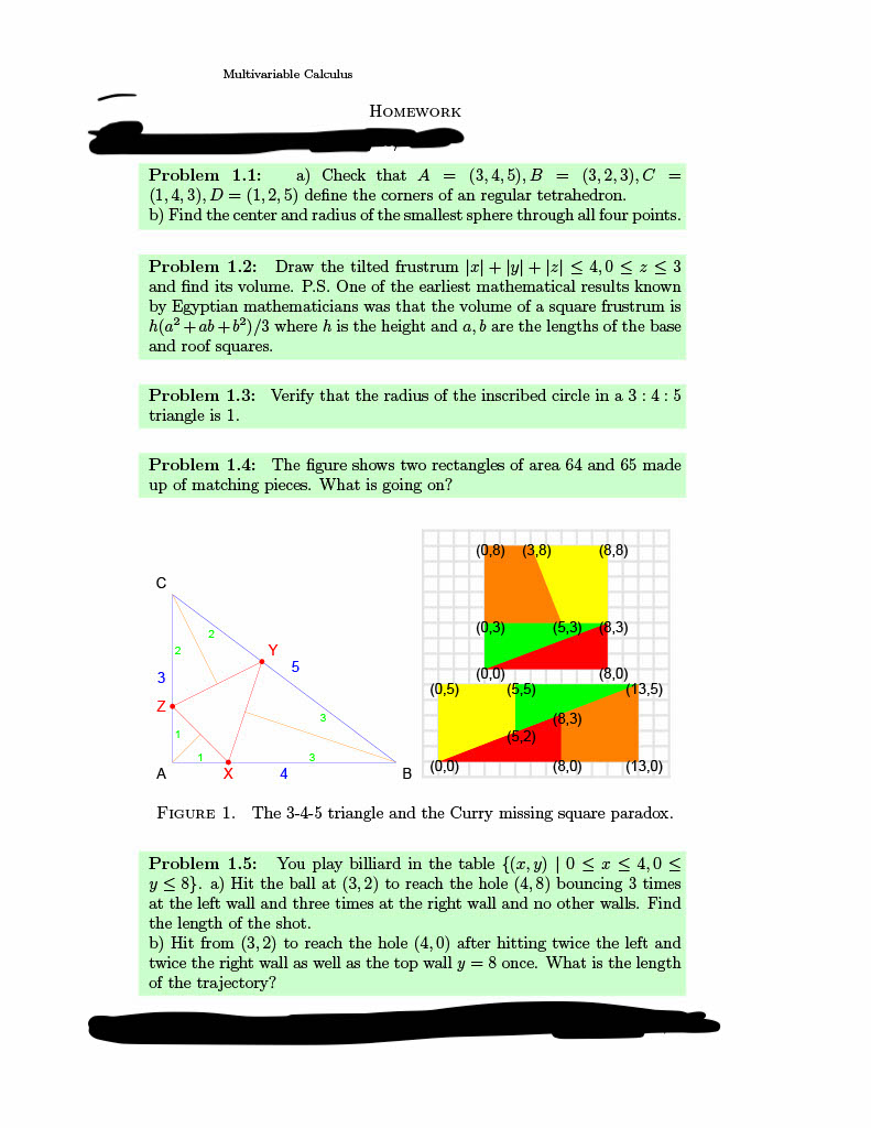 4,5), B = (3,2,3), C = (1, 4, 3), D = (1,