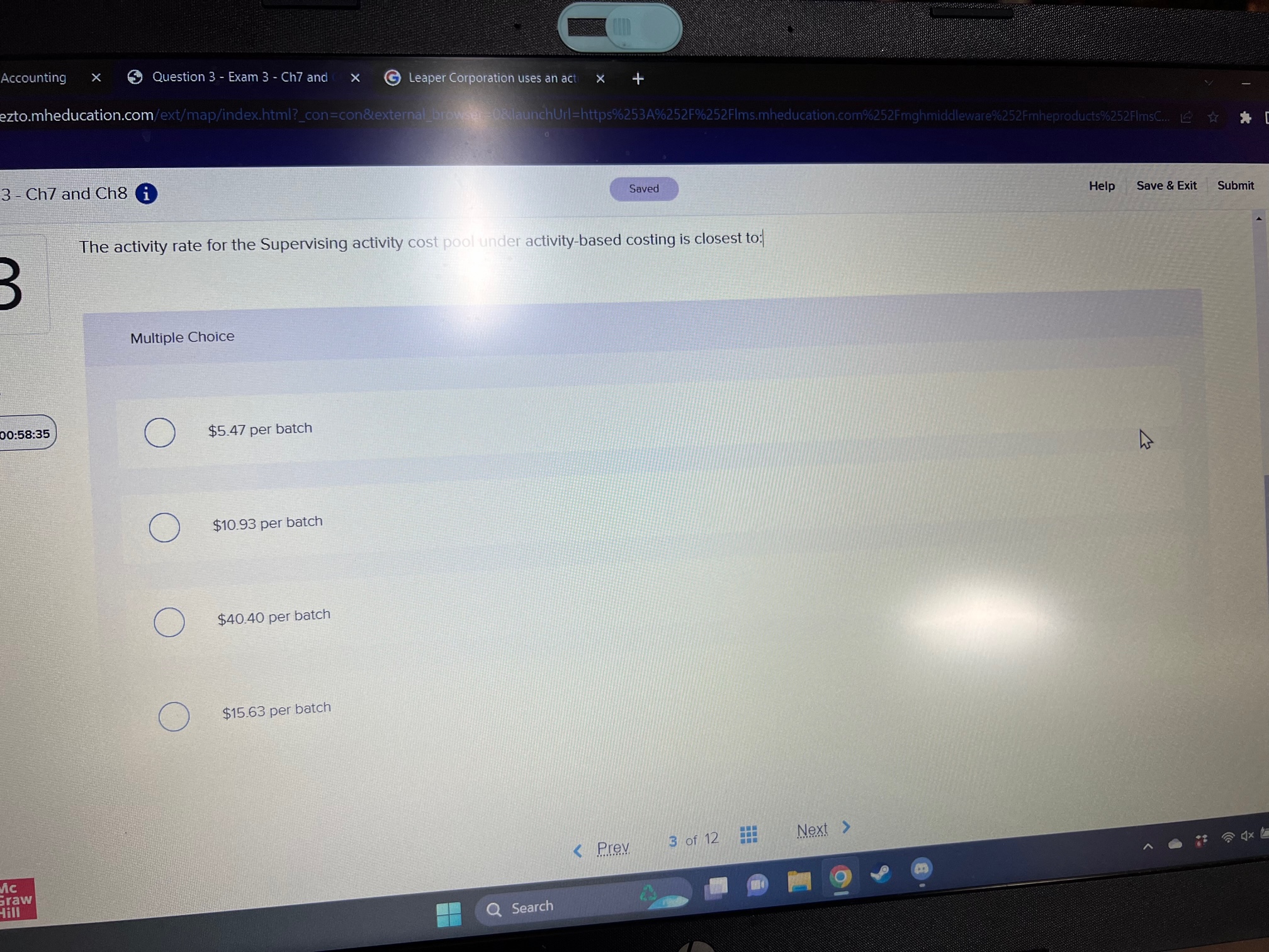been allocated to the company's three activity cost pools--Processing, Supervising, and Other.