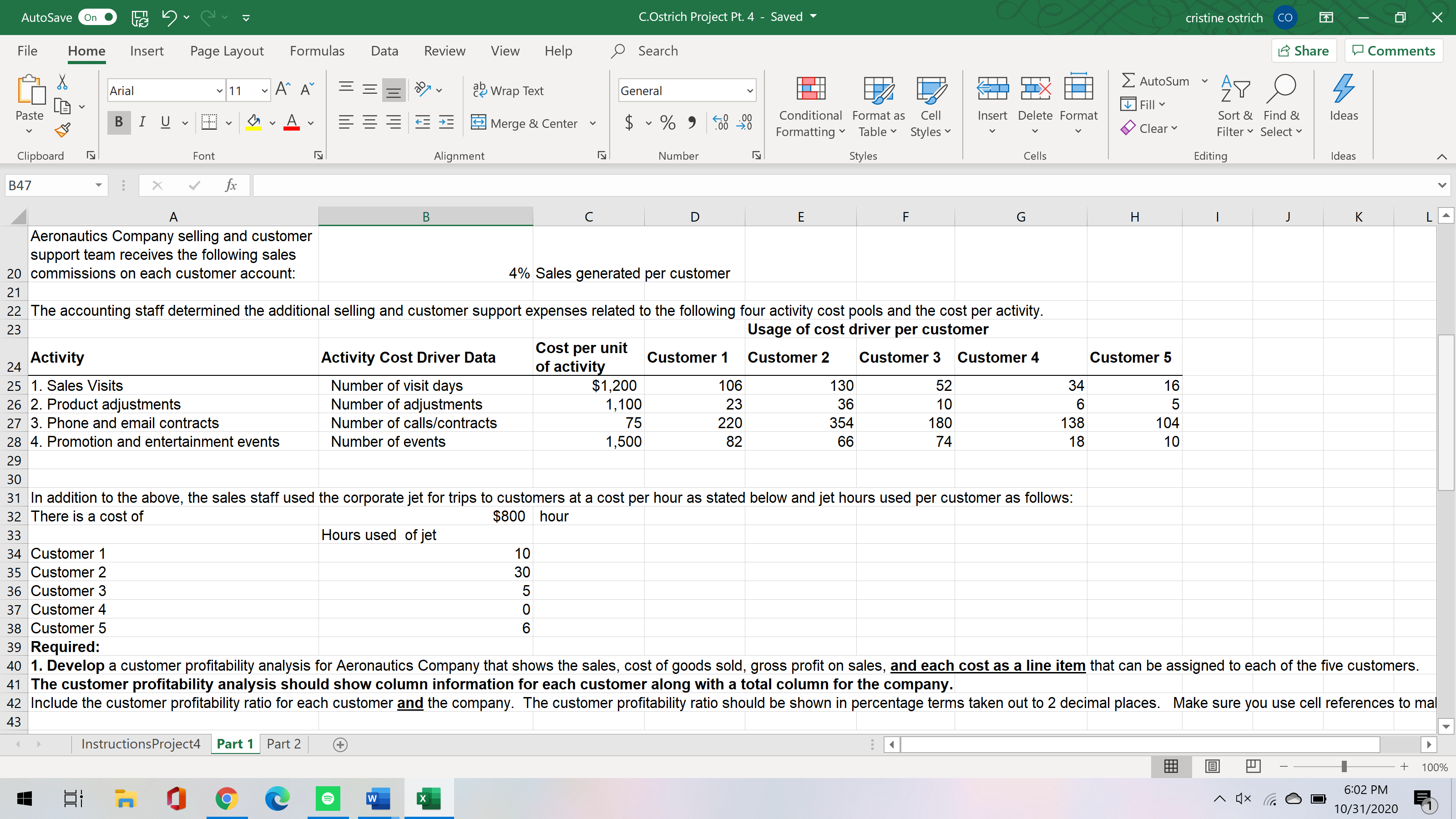 Ostrich File Home Insert Page Layout Formulas Data Review View Help ,0