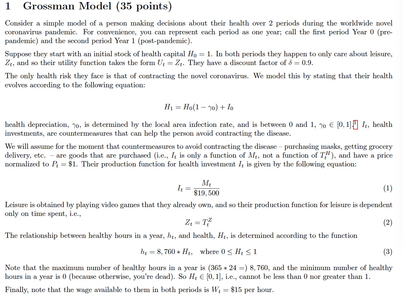 person's utility function across both periods of time. How will they allocate