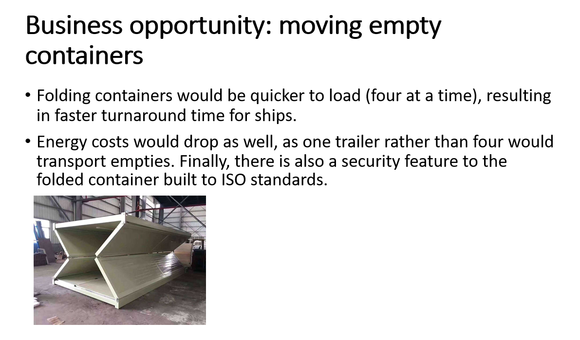 patent for a folding container? Is it profitable and sustainable? Forming alliances