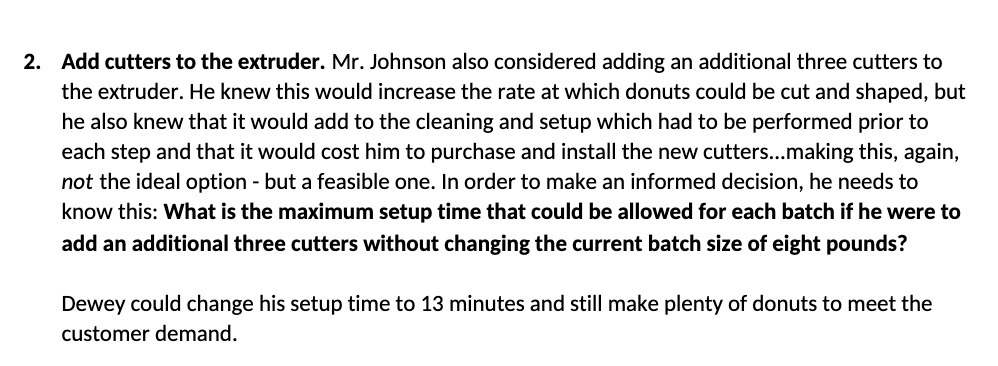 Add cutters to the extruder. Mr. Johnson also considered adding an