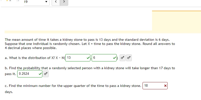 37 in a uniform manner. Round answers to 4 decimal places when