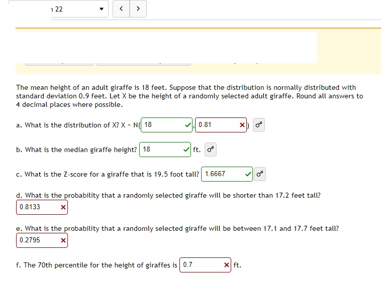 33 is P(x = 33) = 0 d. The probability that the