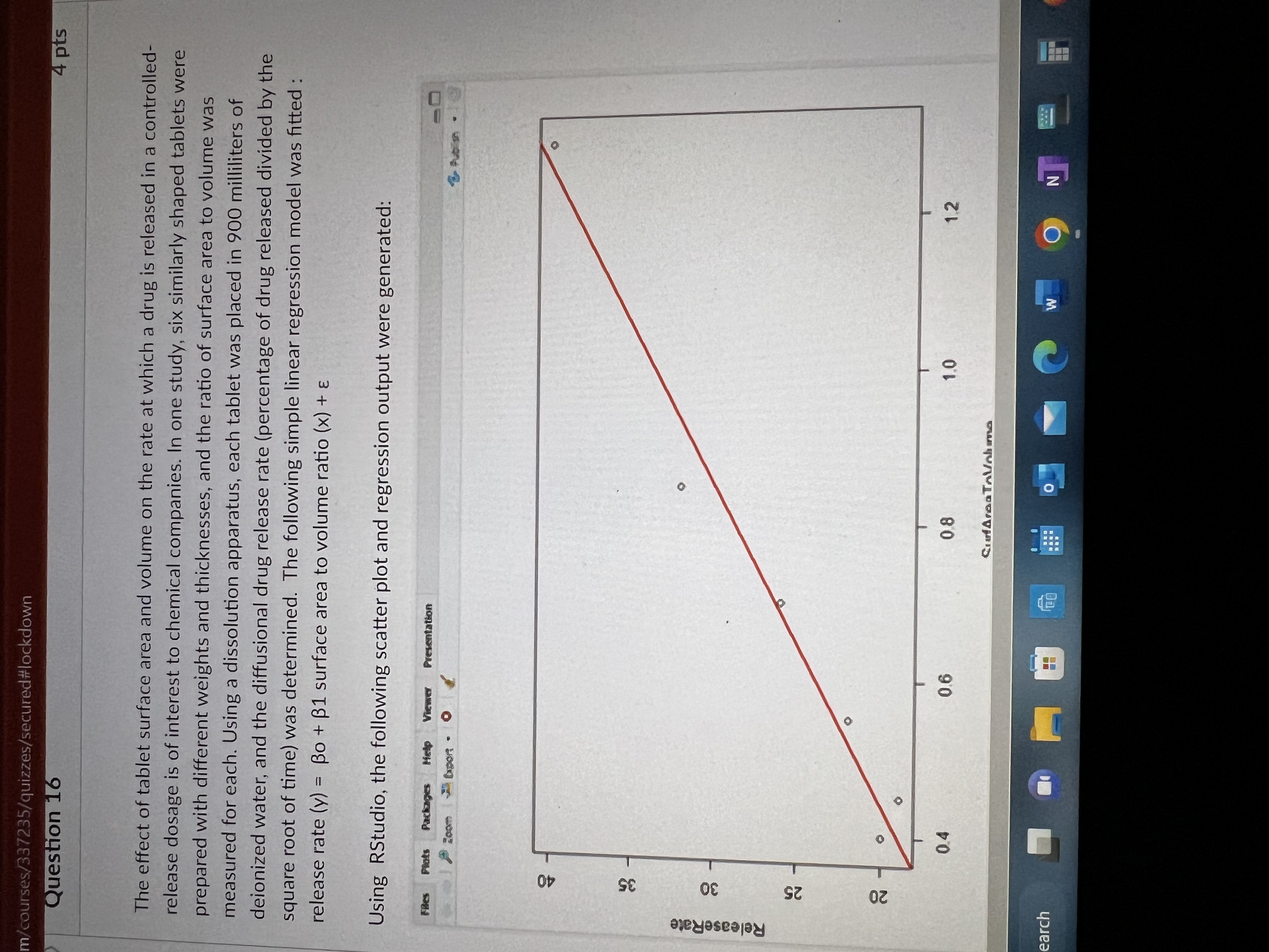 for a tablet with surface area to volume ratio of 1.8 Since