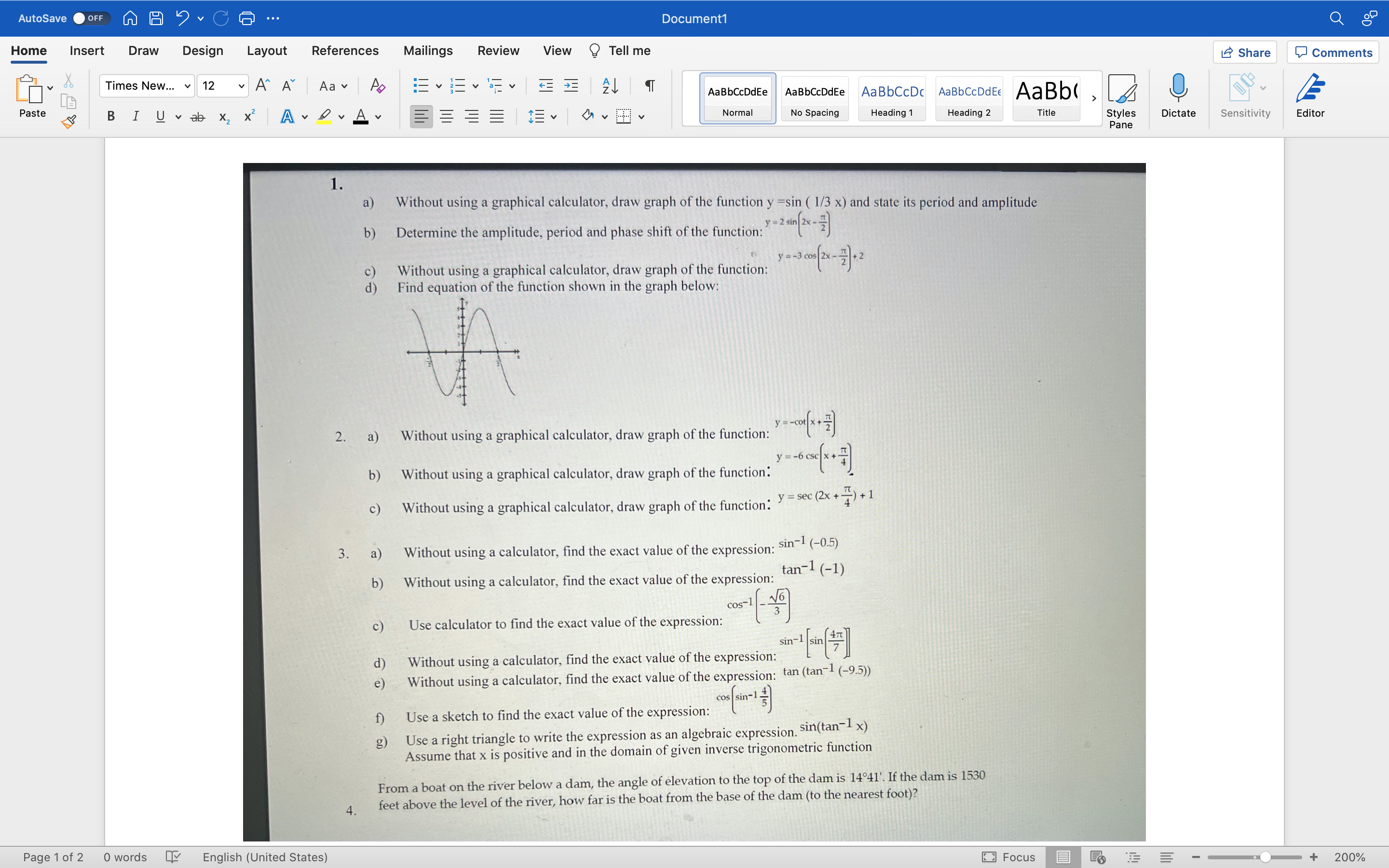  AutoSave OFF A A ? CG ... Document1 Home Insert Draw