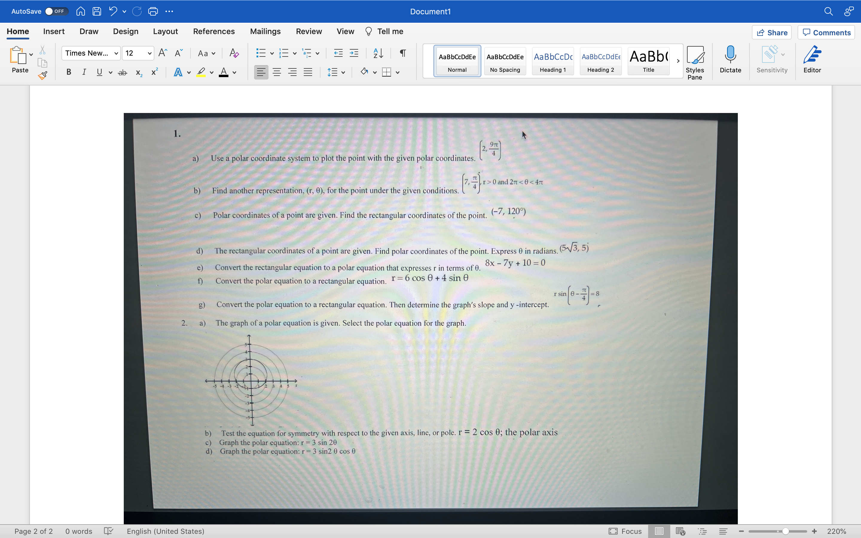 Design Layout References Mailings Review View ? Tell me Share Comments Times