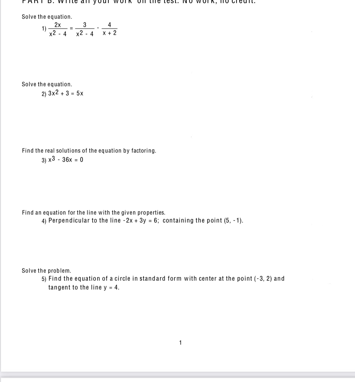  Solve the equation. 2X 3 1) - -=. x2 - 4