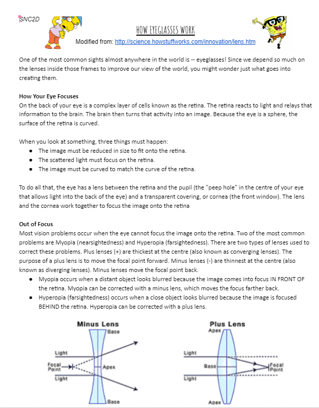 cerrtre of the lens and moves the focal point further back. The