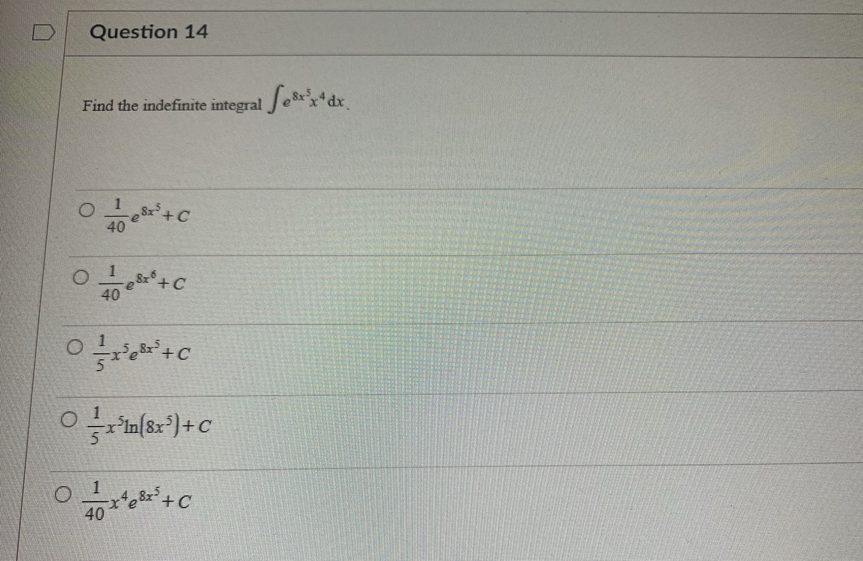 14. Which option is correct? Show work please Question 14 Find the